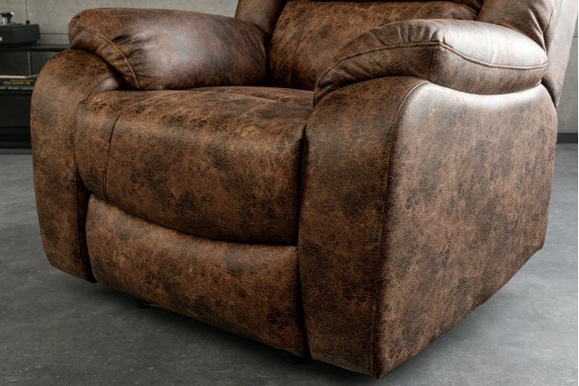 Fauteuil cinéma HOLLYWOOD similicuir brun ancien