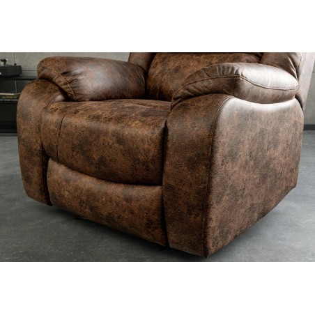 Fauteuil cinéma HOLLYWOOD similicuir brun ancien
