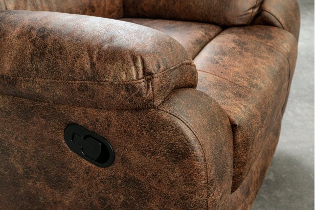 Fauteuil cinéma HOLLYWOOD similicuir brun ancien