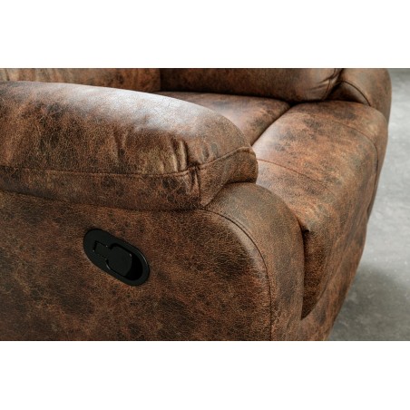 Fauteuil cinéma HOLLYWOOD similicuir brun ancien