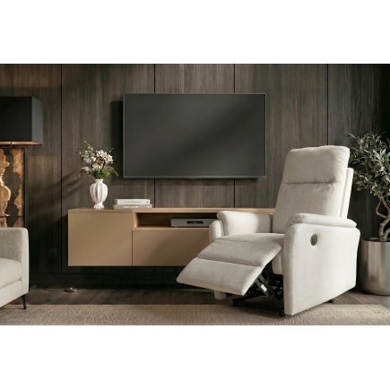 Fauteuil HOLLYWOOD électrique tissu beige - Confort cinéma 2