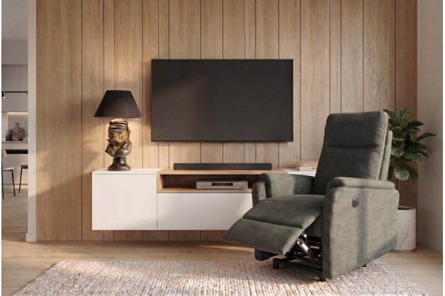 Fauteuil cinéma HOLLYWOOD électrique tissu vert