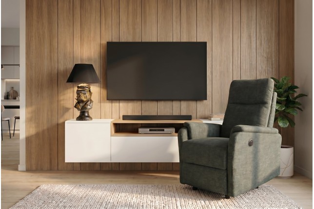 Fauteuil cinéma HOLLYWOOD électrique tissu vert