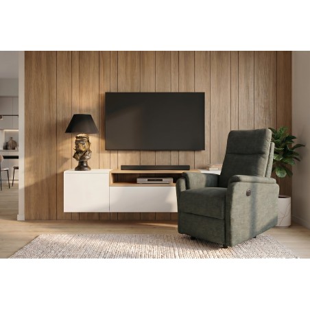 Fauteuil cinéma HOLLYWOOD électrique tissu vert