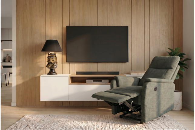 Fauteuil cinéma HOLLYWOOD électrique tissu vert