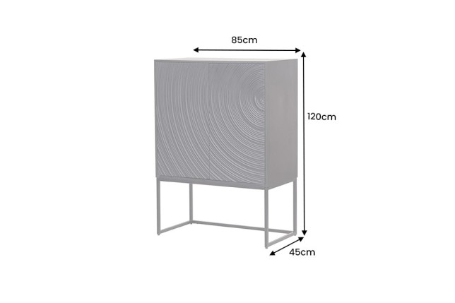 Highboard ORBIT 120cm - Buffet manguier massif et métal noir