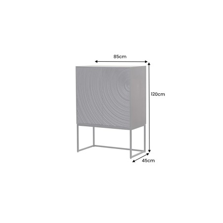 Highboard ORBIT 120cm - Buffet manguier massif et métal noir
