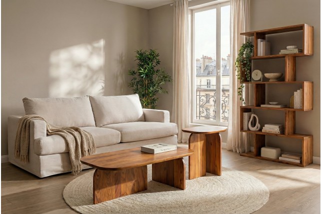 Table basse GATSBY lot de 2 - Acacia massif verni