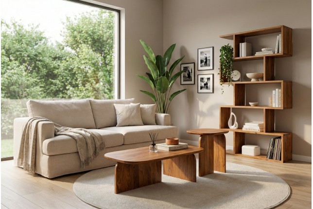 Table basse GATSBY lot de 2 - Acacia massif verni