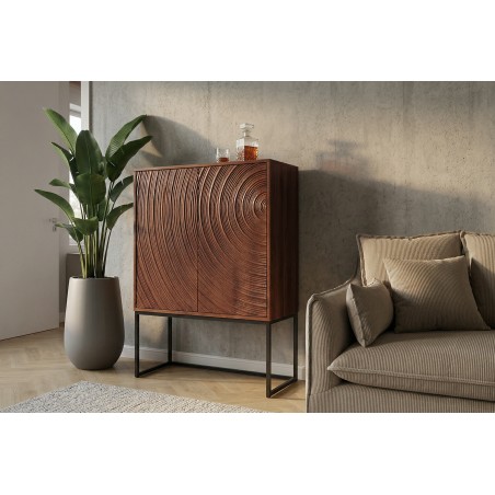 Highboard ORBIT 120cm Bois Manguier Massif Brun