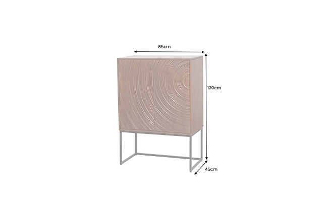 Highboard ORBIT 120cm Bois Manguier Massif Brun
