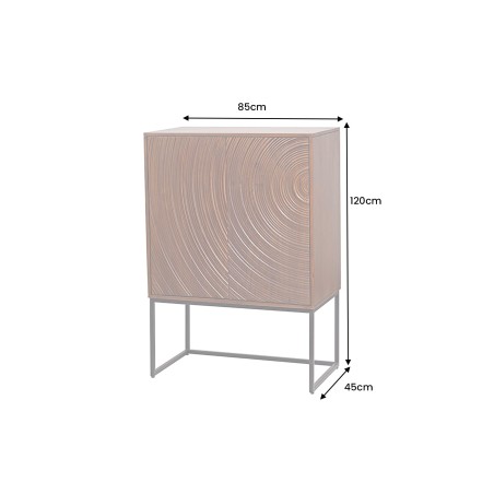 Highboard ORBIT 120cm Bois Manguier Massif Brun