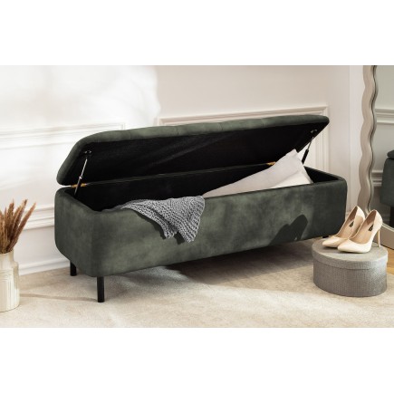 Banc coffre EN VOGUE 120cm velours vert foncé 2