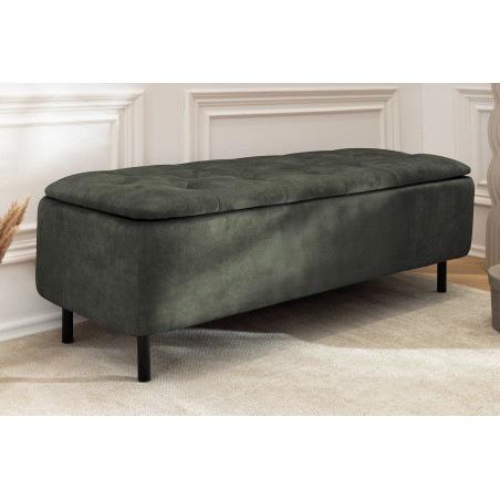 Banc coffre EN VOGUE 120cm velours vert foncé