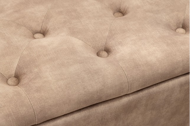 Banc coffre EN VOGUE 120cm velours beige - Rangement