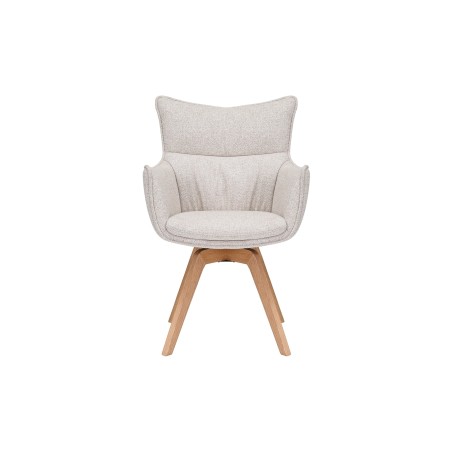 Fauteuil pivotant VOGUE 360° tissu beige chêne naturel