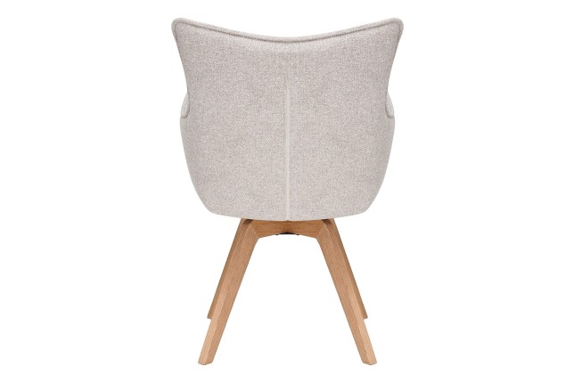 Fauteuil pivotant VOGUE 360° tissu beige chêne naturel