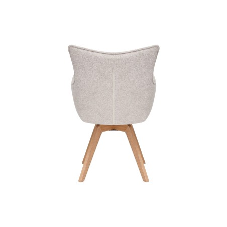 Fauteuil pivotant VOGUE 360° tissu beige chêne naturel