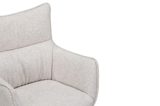 Fauteuil pivotant VOGUE 360° tissu beige chêne naturel