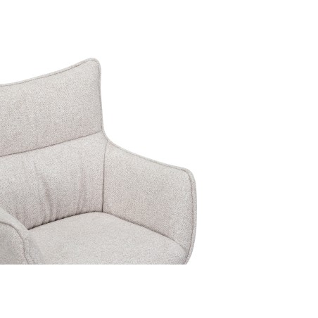 Fauteuil pivotant VOGUE 360° tissu beige chêne naturel