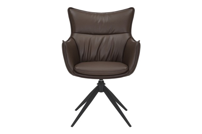 Fauteuil pivotant VOGUE 360° simili cuir marron