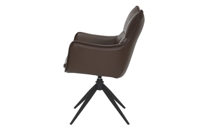 Fauteuil pivotant VOGUE 360° simili cuir marron