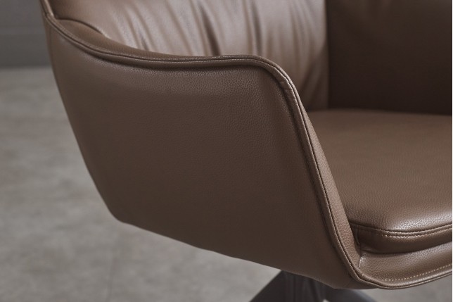 Fauteuil pivotant VOGUE 360° simili cuir marron