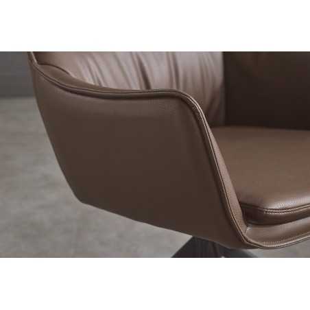 Fauteuil pivotant VOGUE 360° simili cuir marron