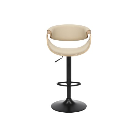 Tabouret de bar ORGANIC pivotant beige et effet chêne