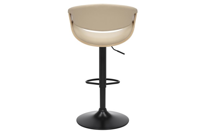 Tabouret de bar ORGANIC pivotant beige et effet chêne