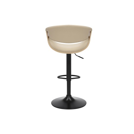 Tabouret de bar ORGANIC pivotant beige et effet chêne