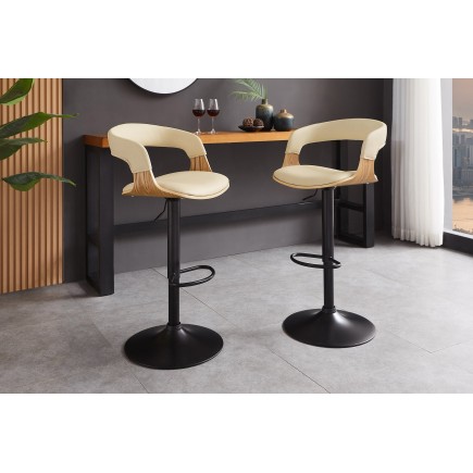 Tabouret de Bar MANHATTAN Pivotant Beige Réglable