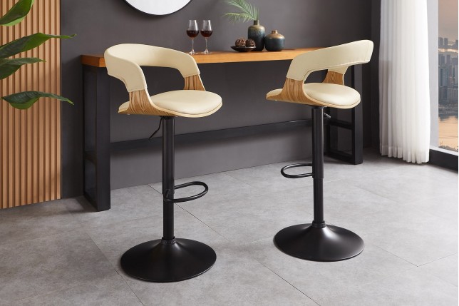 Tabouret de Bar MANHATTAN Pivotant Beige Réglable