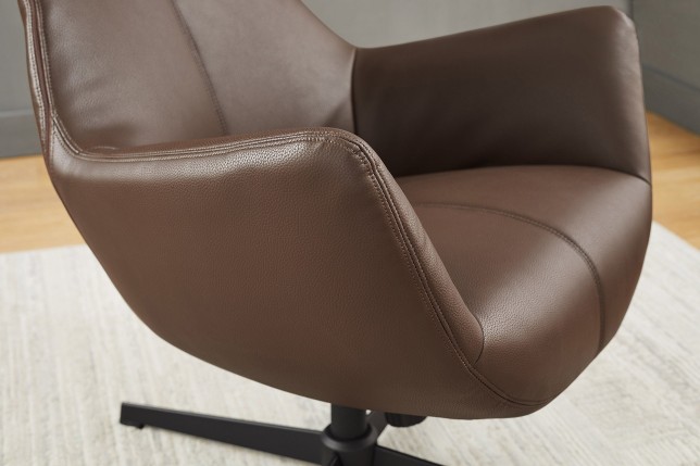 Fauteuil VOGUE pivotant 360° simili-cuir brun