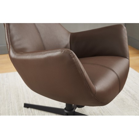 Fauteuil VOGUE pivotant 360° simili-cuir brun