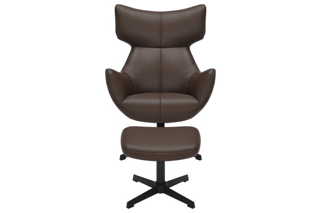 Fauteuil VOGUE pivotant 360° simili-cuir brun