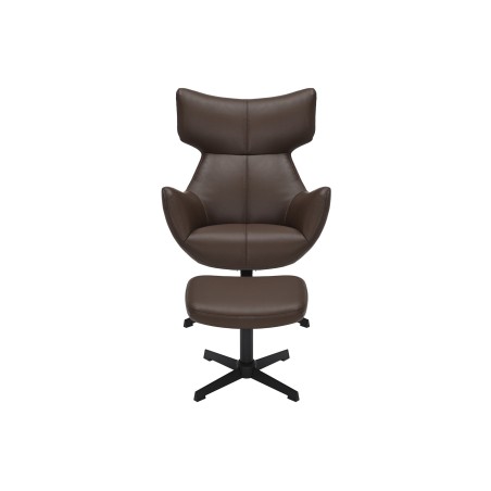 Fauteuil VOGUE pivotant 360° simili-cuir brun