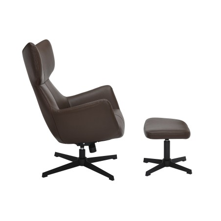 Fauteuil VOGUE pivotant 360° simili-cuir brun