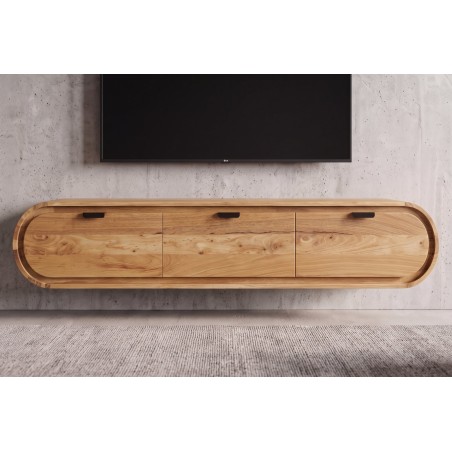 Meuble TV suspendu ORGANIC 160cm acacia massif naturel