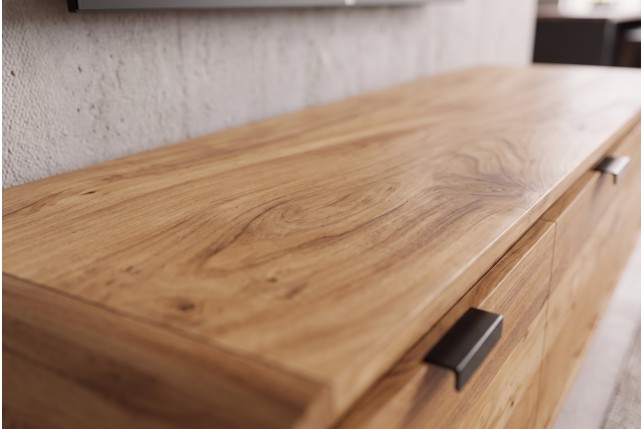 Meuble TV suspendu ORGANIC 160cm acacia massif naturel