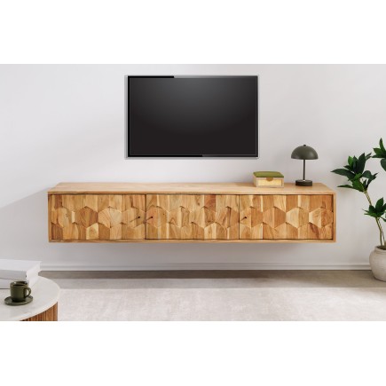 Meuble TV suspendu MYSTIC LIVING 160cm acacia massif 2