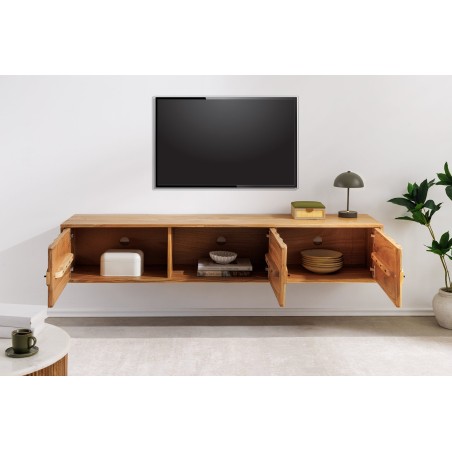 Meuble TV suspendu MYSTIC LIVING 160cm acacia massif