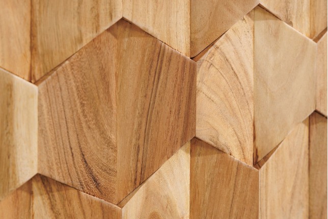 Meuble TV suspendu MYSTIC LIVING 160cm acacia massif