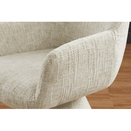 Fauteuil pivotant AMBIENTO chenille beige 180°