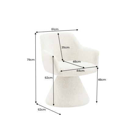 Fauteuil pivotant AMBIENTO chenille beige 180°