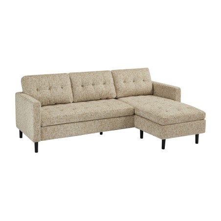 Canapé d'angle STOCKHOLM 220cm tissu beige - 3 places