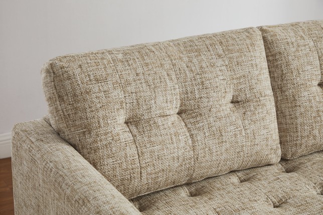 Canapé d'angle STOCKHOLM 220cm tissu beige - 3 places