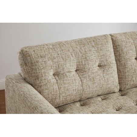 Canapé d'angle STOCKHOLM 220cm tissu beige - 3 places