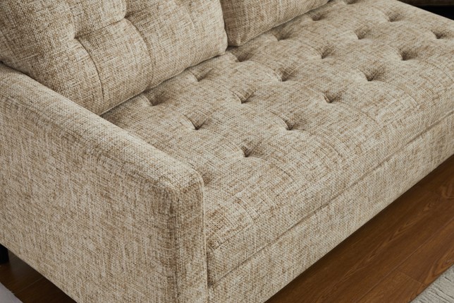 Canapé d'angle STOCKHOLM 220cm tissu beige - 3 places