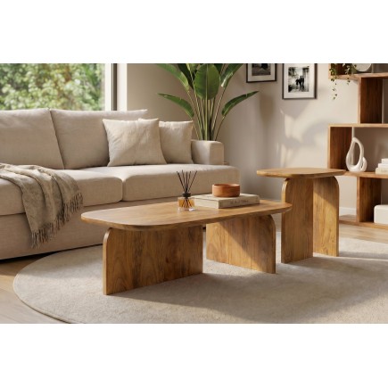 et 2 Tables Basses Gatsby Manguier Brun | Elsines